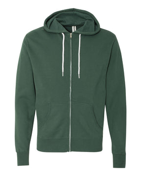 Independent Trading Co. Unisex Lightweight Full-Zip Hooded Sweatshirt. AFX90UNZ - Alpine Green