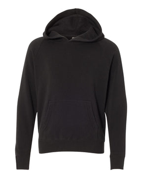 Independent Trading Co. Youth Lightweight Special Blend Raglan Hooded Sweatshirt. PRM15YSB - Black