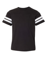LAT Youth Football Fine Jersey Tee. 6137 - Black Solid/ White