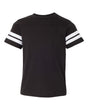 LAT Youth Football Fine Jersey Tee. 6137 - Black Solid/ White