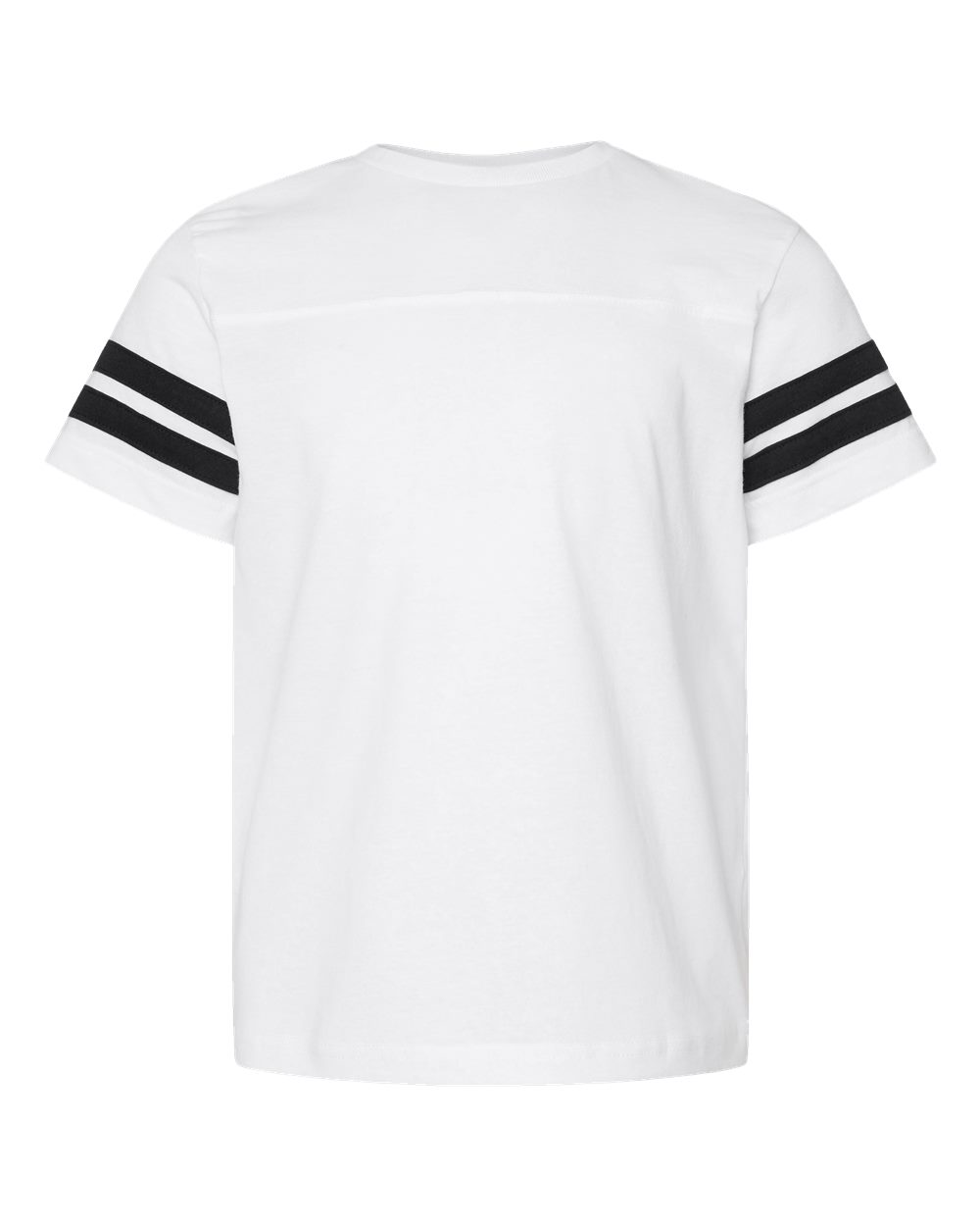 LAT Youth Football Fine Jersey Tee. 6137 - White Solid/ Black