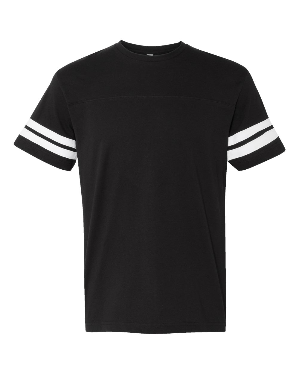 LAT Unisex Football Fine Jersey Tee. 6937 - Black Solid/ White