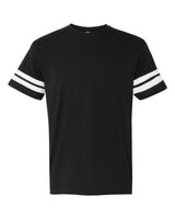 LAT Unisex Football Fine Jersey Tee. 6937 - Black Solid/ White