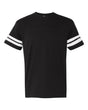 LAT Unisex Football Fine Jersey Tee. 6937 - Black Solid/ White