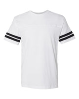 LAT Unisex Football Fine Jersey Tee. 6937 - White Solid/ Black