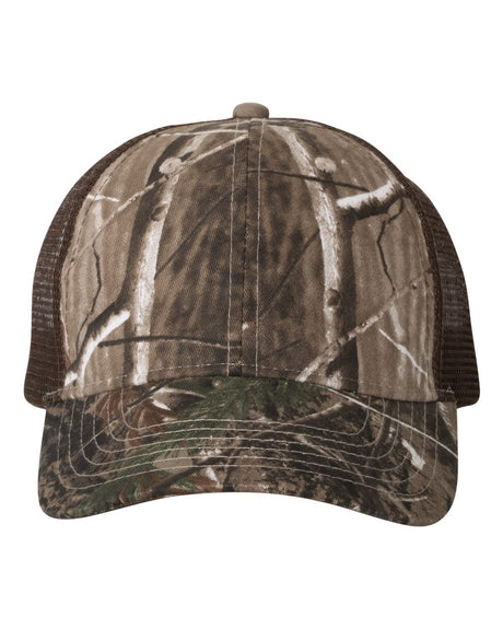 Kati Licensed Camo Mesh Back Cap. LC5M - Realtree AP/ Brown
