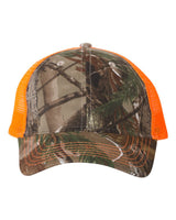 Kati Licensed Camo Mesh Back Cap. LC5M - Realtree AP/ Neon Orange