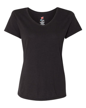 Hanes Women's Perfect-T Triblend V-Neck T-Shirt. 42VT - Black Triblend