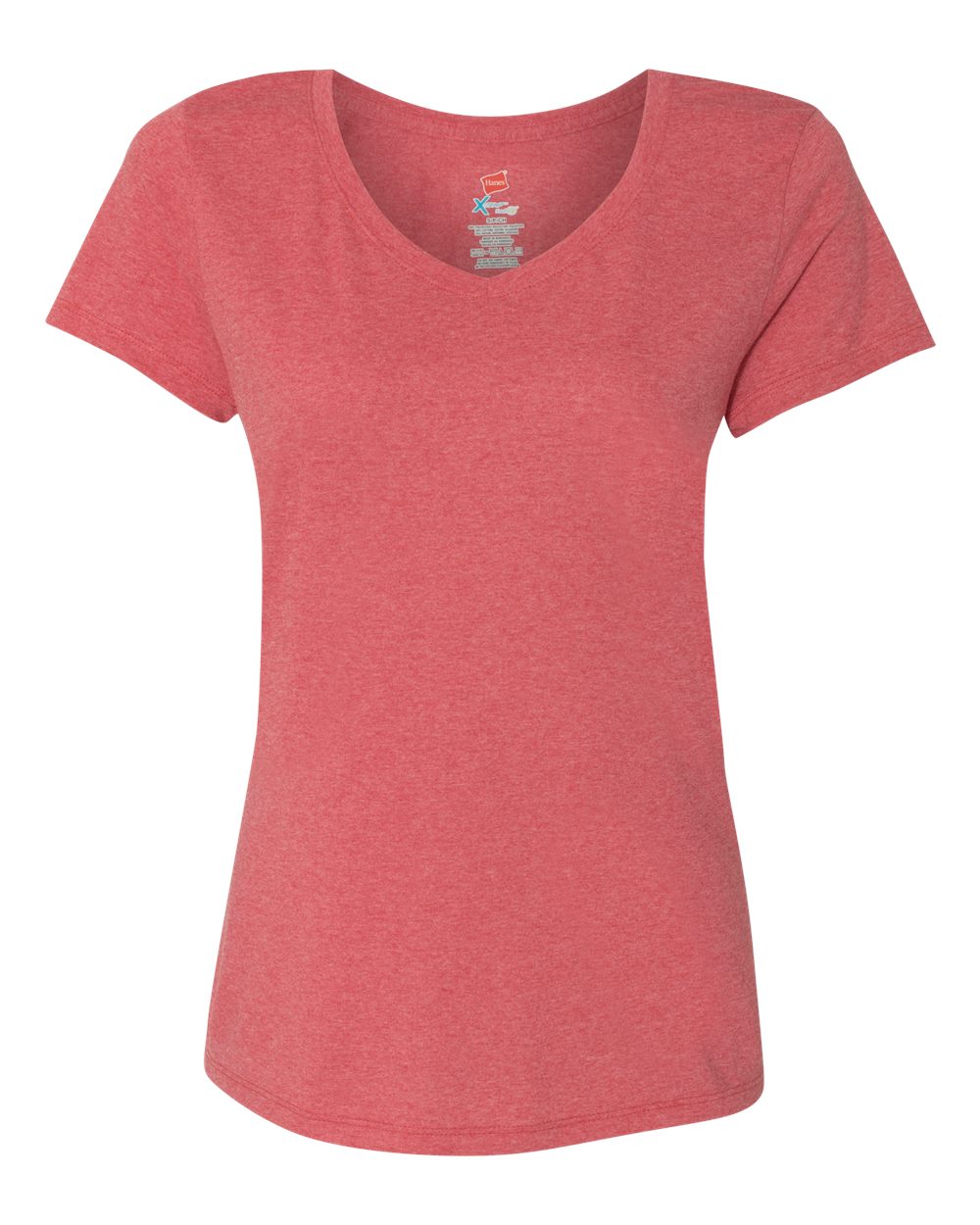 Hanes Women's Perfect-T Triblend V-Neck T-Shirt. 42VT - Red Triblend