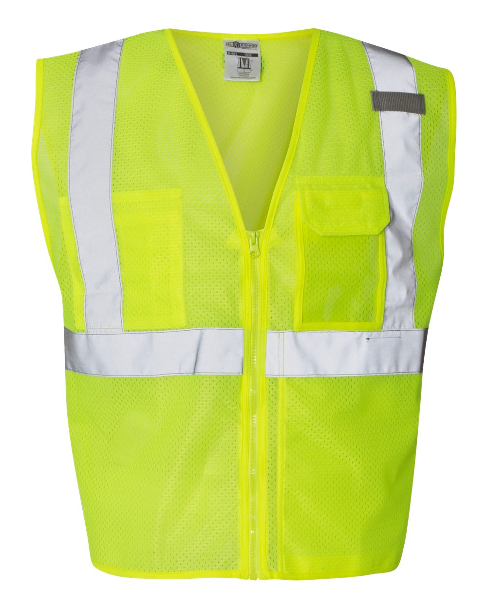 Kishigo Unisex Clear ID Vest with Zipper Closure. 1532 - Lime