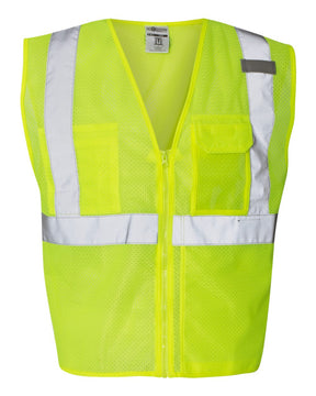 Kishigo Unisex Clear ID Vest with Zipper Closure. 1532 - Lime