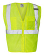 Kishigo Unisex Clear ID Vest with Zipper Closure. 1532 - Lime