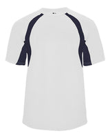 Badger Youth B-Core Hook T-Shirt. 2144 - White/ Navy