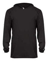 Badger Youth B-Core Hooded Long Sleeve T-Shirt. 2105 - Black