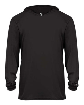 Badger Youth B-Core Hooded Long Sleeve T-Shirt. 2105 - Black