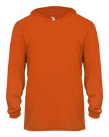 Badger Youth B-Core Hooded Long Sleeve T-Shirt. 2105 - Burnt Orange