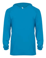 Badger Youth B-Core Hooded Long Sleeve T-Shirt. 2105 - Electric Blue