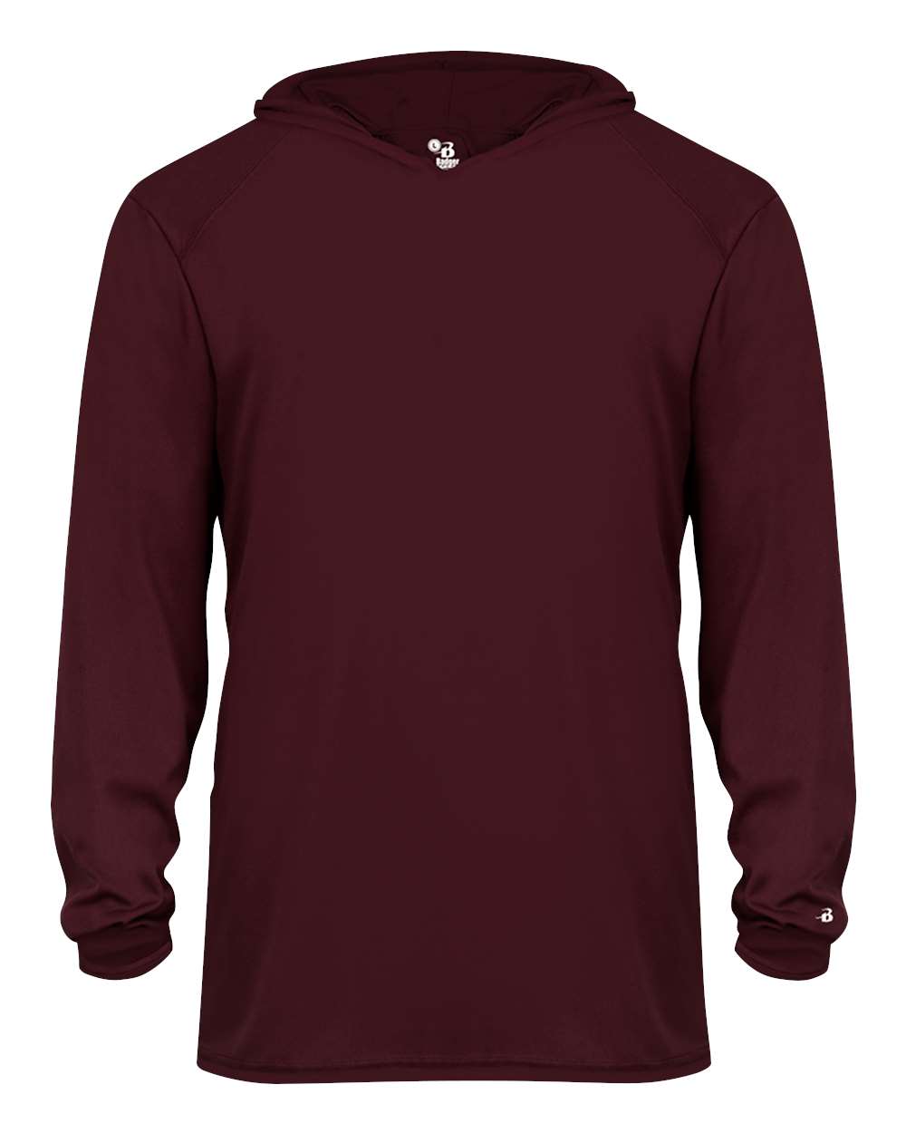 Badger Youth B-Core Hooded Long Sleeve T-Shirt. 2105 - Maroon