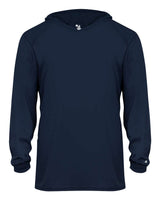 Badger Youth B-Core Hooded Long Sleeve T-Shirt. 2105 - Navy