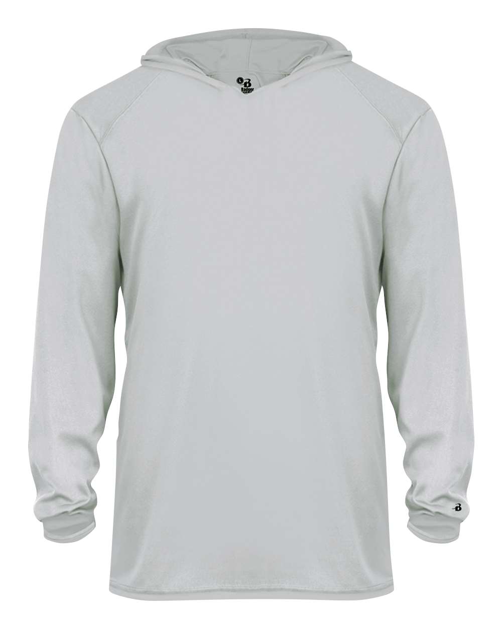 Badger Youth B-Core Hooded Long Sleeve T-Shirt. 2105 - Silver