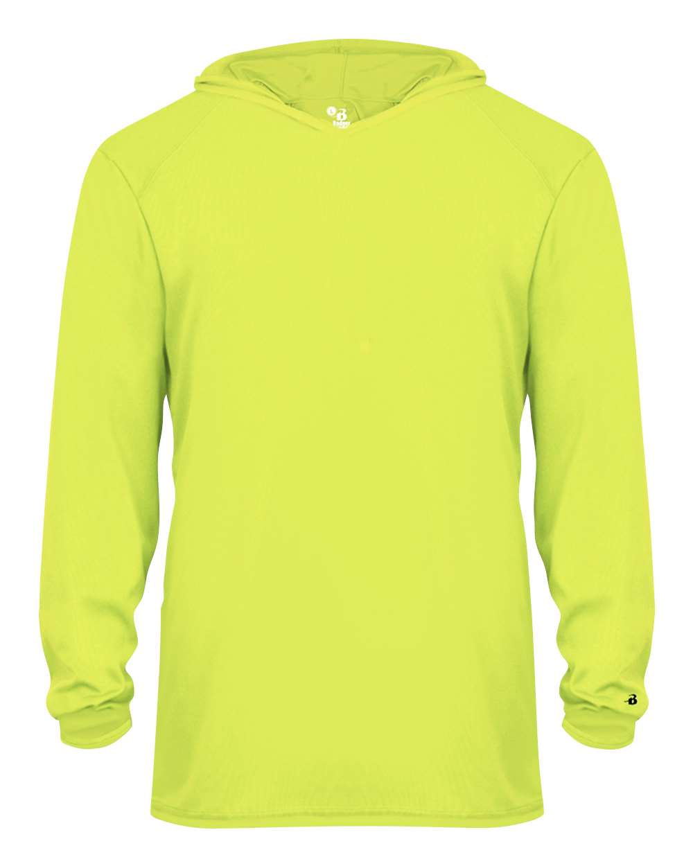 Badger Youth B-Core Hooded Long Sleeve T-Shirt. 2105 - Safety Yellow