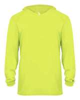 Badger Youth B-Core Hooded Long Sleeve T-Shirt. 2105 - Safety Yellow