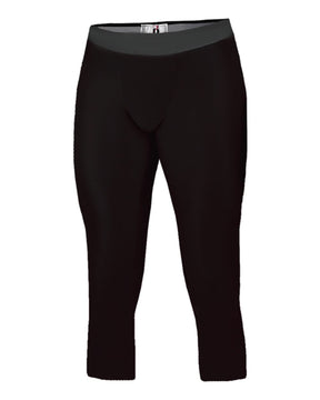 Badger Youth Compression Calf-Length Tights. 2611 - Black