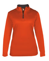 Badger Women’s B-Core Quarter-Zip Pullover. 4103 - Burnt Orange/ Graphite
