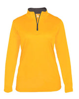 Badger Women’s B-Core Quarter-Zip Pullover. 4103 - Gold/ Graphite