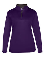 Badger Women’s B-Core Quarter-Zip Pullover. 4103 - Purple/ Graphite