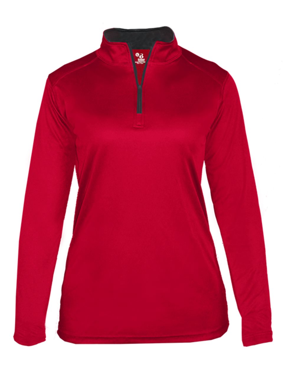 Badger Women’s B-Core Quarter-Zip Pullover. 4103 - Red/ Graphite