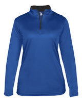 Badger Women’s B-Core Quarter-Zip Pullover. 4103 - Royal/ Graphite