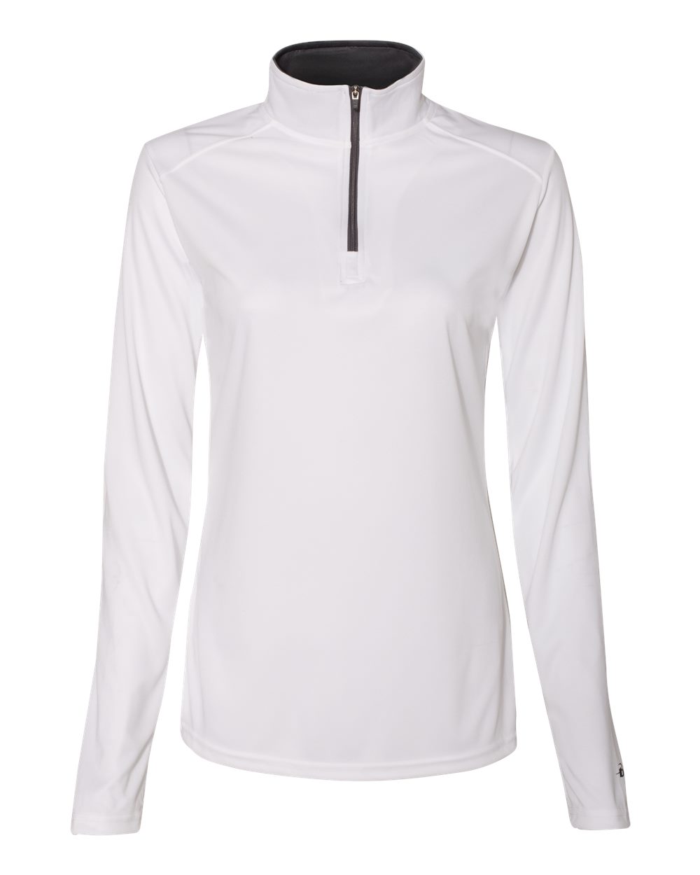 Badger Women’s B-Core Quarter-Zip Pullover. 4103 - White/ Graphite