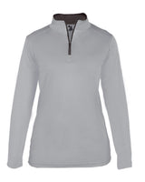 Badger Women’s B-Core Quarter-Zip Pullover. 4103 - Silver/ Graphite