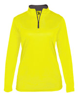 Badger Women’s B-Core Quarter-Zip Pullover. 4103 - Safety Yellow Green/ Graphite