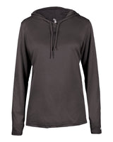 Badger Women's B-Core Hooded Long Sleeve T-Shirt. 4165 - Graphite