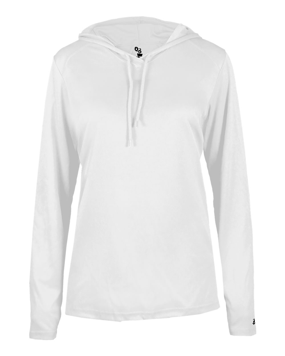 Badger Women's B-Core Hooded Long Sleeve T-Shirt. 4165 - White