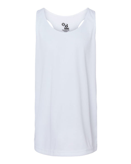 Badger Girls’ B-Core Racerback Tank Top. 2166 - White