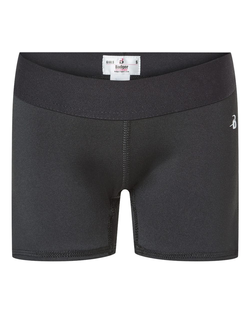 Badger Girls' Pro-Compression Shorts. 2629 - Black