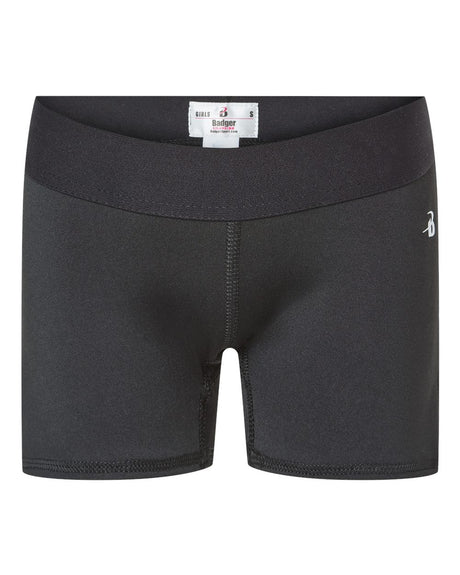 Badger Girls' Pro-Compression Shorts. 2629 - Black
