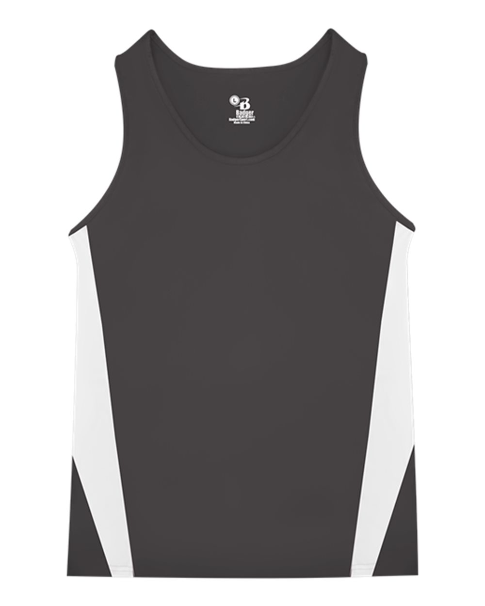 Alleson Athletic Youth Stride Singlet. 2667 - Graphite/ White