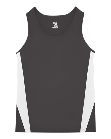Alleson Athletic Youth Stride Singlet. 2667 - Graphite/ White