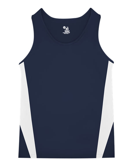 Alleson Athletic Youth Stride Singlet. 2667 - Navy/ White