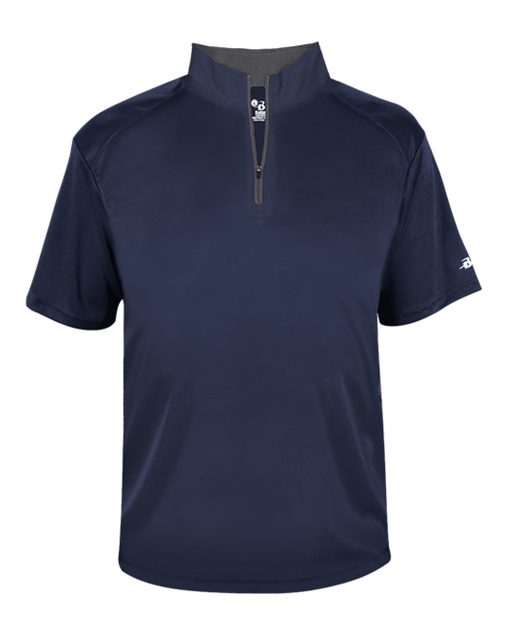 Badger Men's B-Core Short Sleeve Quarter-Zip. 4199 - Navy/ Graphite