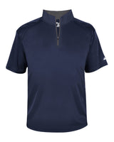 Badger Men's B-Core Short Sleeve Quarter-Zip. 4199 - Navy/ Graphite