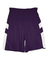 Alleson Athletic Men's B-Pivot Rev. Shorts. 7266 - Purple/ White