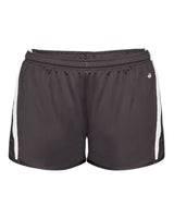 Alleson Athletic Women's Stride Shorts. 7274 - Graphite/ White