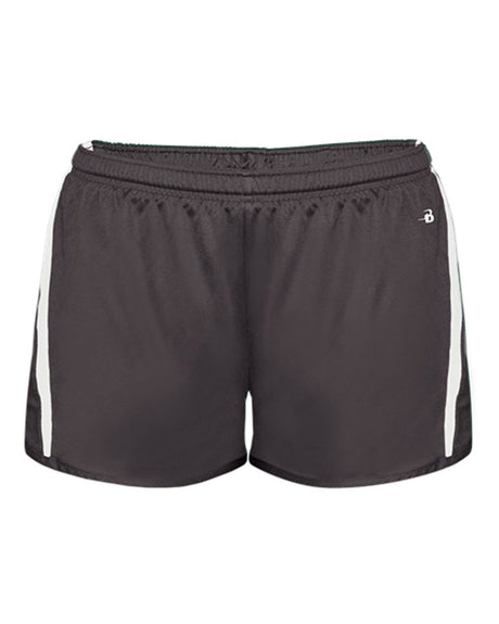 Alleson Athletic Women's Stride Shorts. 7274 - Graphite/ White