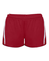 Alleson Athletic Women's Stride Shorts. 7274 - Red/ White