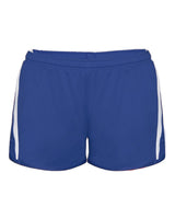 Alleson Athletic Women's Stride Shorts. 7274 - Royal/ White